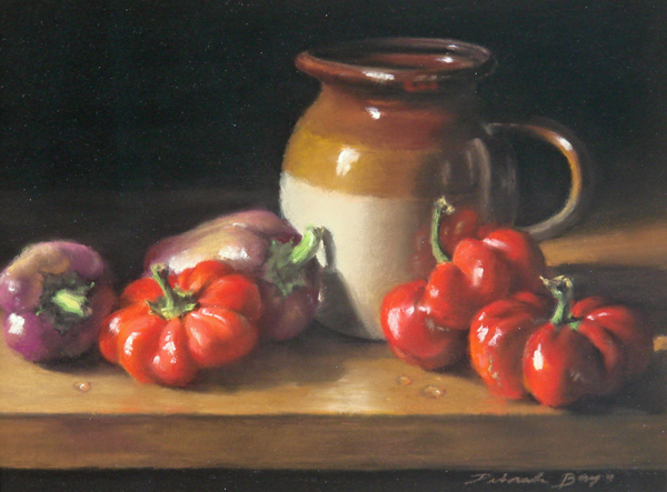 Deborah Bays - "Cider Pitcher With Red Peppers"