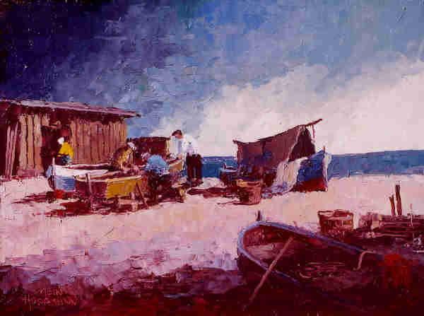 Hein Hoppmann - "Boat Repair On The Beach"